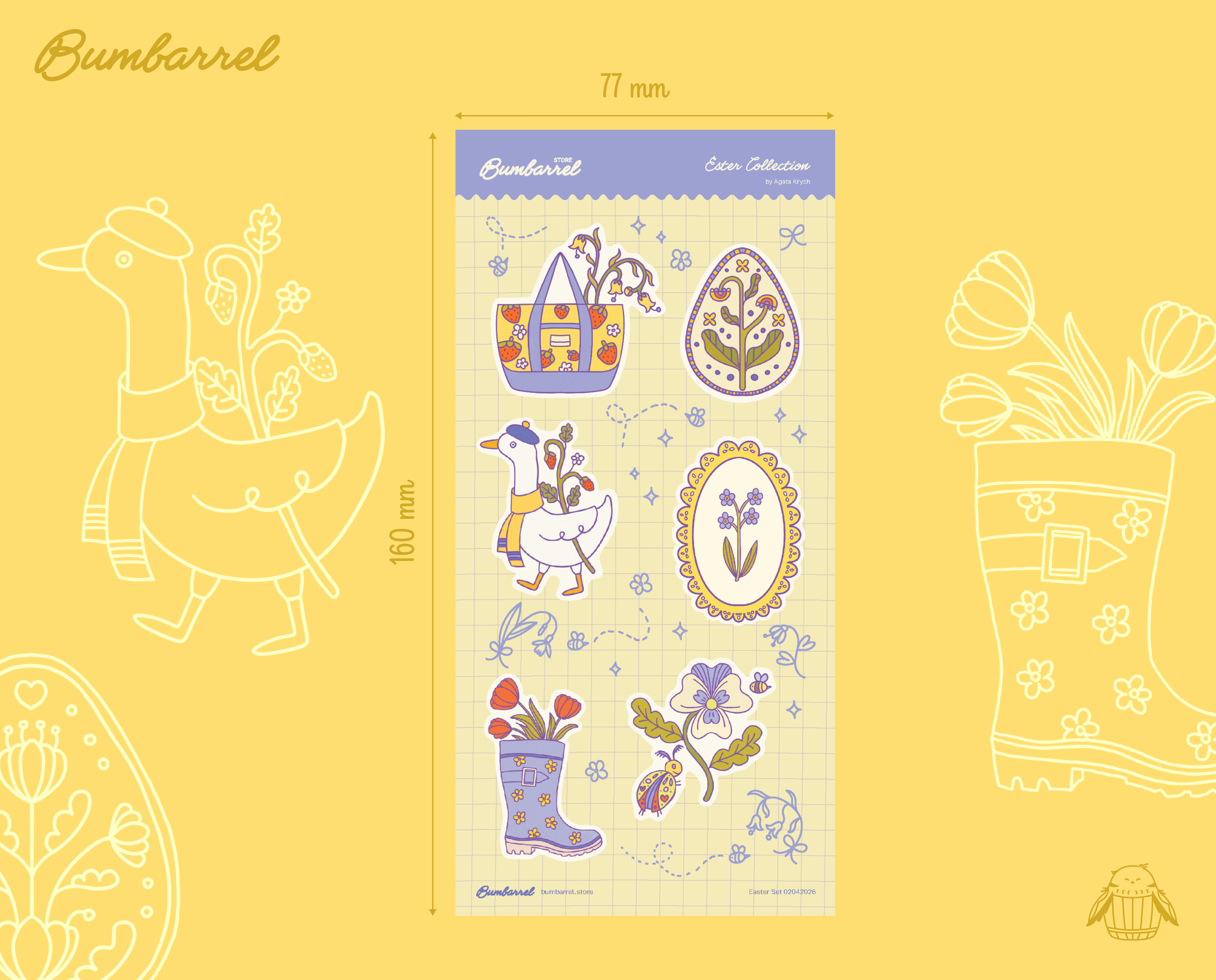 Spring Easter Folk Sticker Sheet Vol 1. | Colorful Planner Stickers