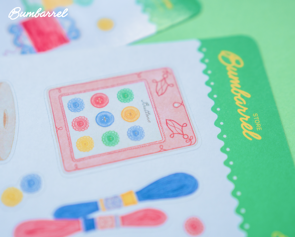 Embroidery & Sewing Room Sticker Sheet | Set 1 of 3 Artisan Paper Journaling