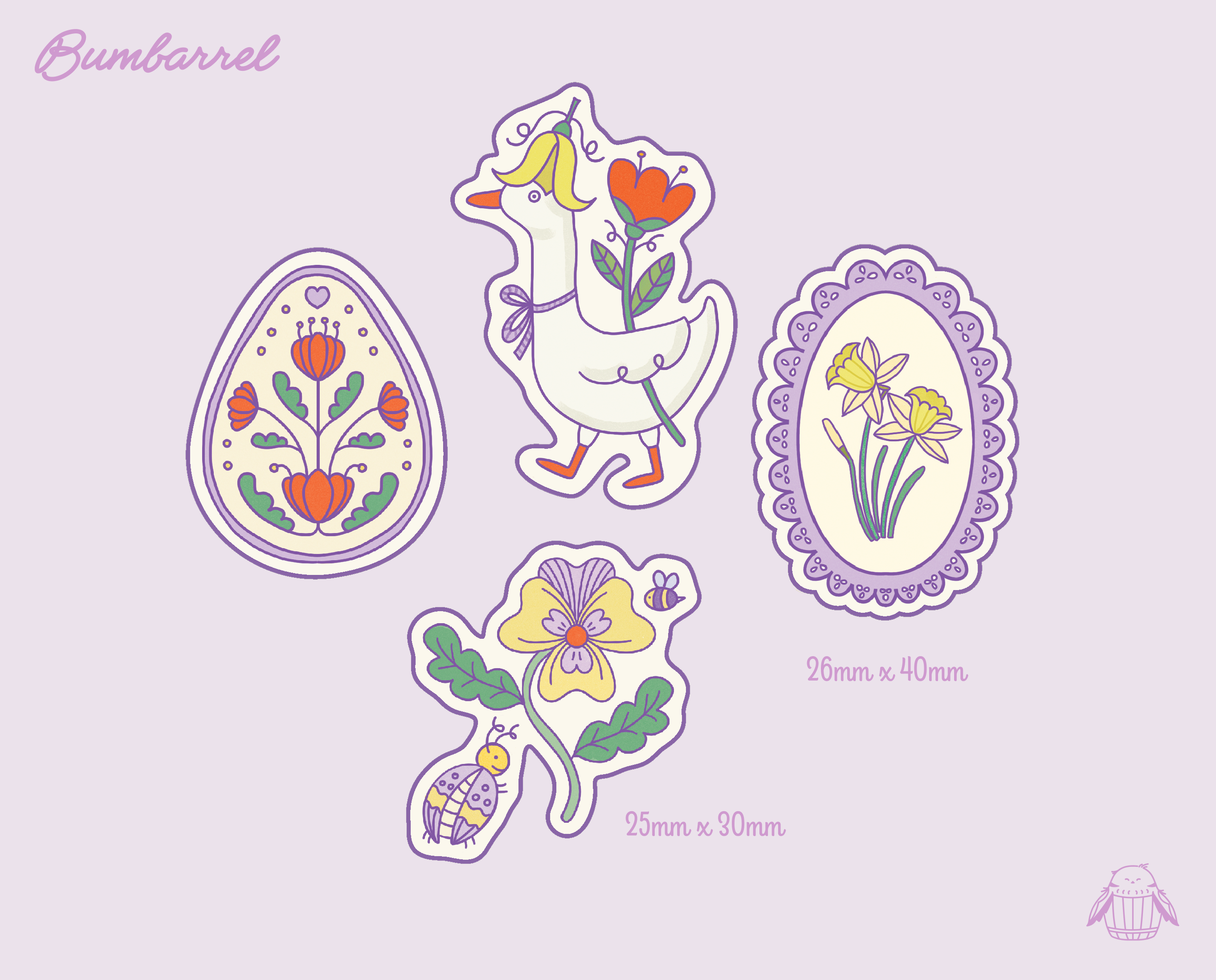Spring Easter Folk Sticker Sheet Vol 2. | Colorful Planner Stickers