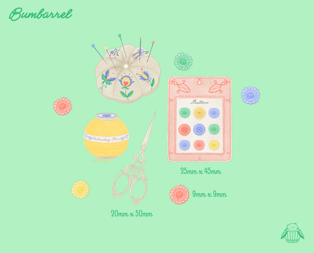 Embroidery & Sewing Room Sticker Sheet | Set 1 of 3 Artisan Paper Journaling