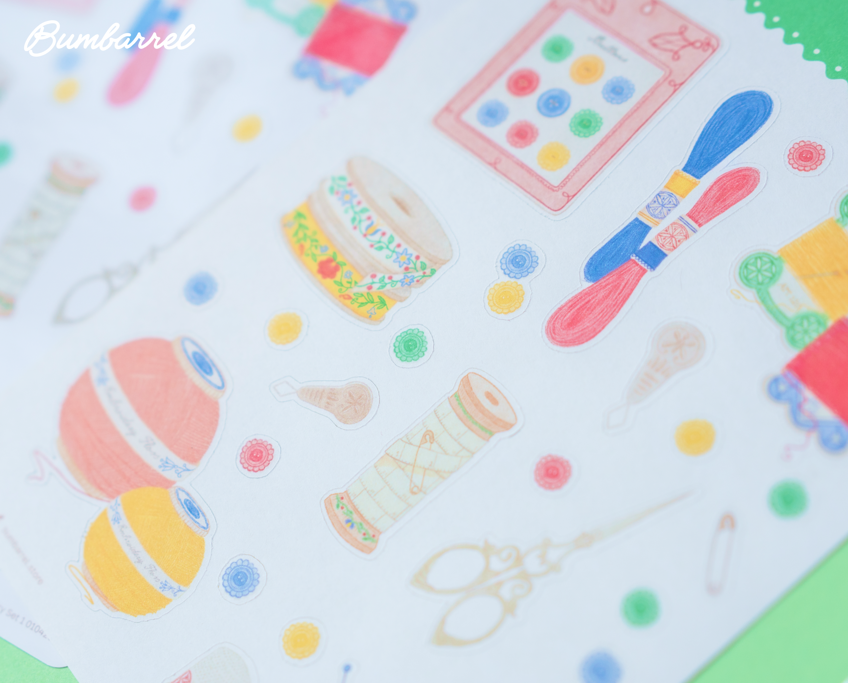 Embroidery & Sewing Room Sticker Sheet | Set 1 of 3 Artisan Paper Journaling