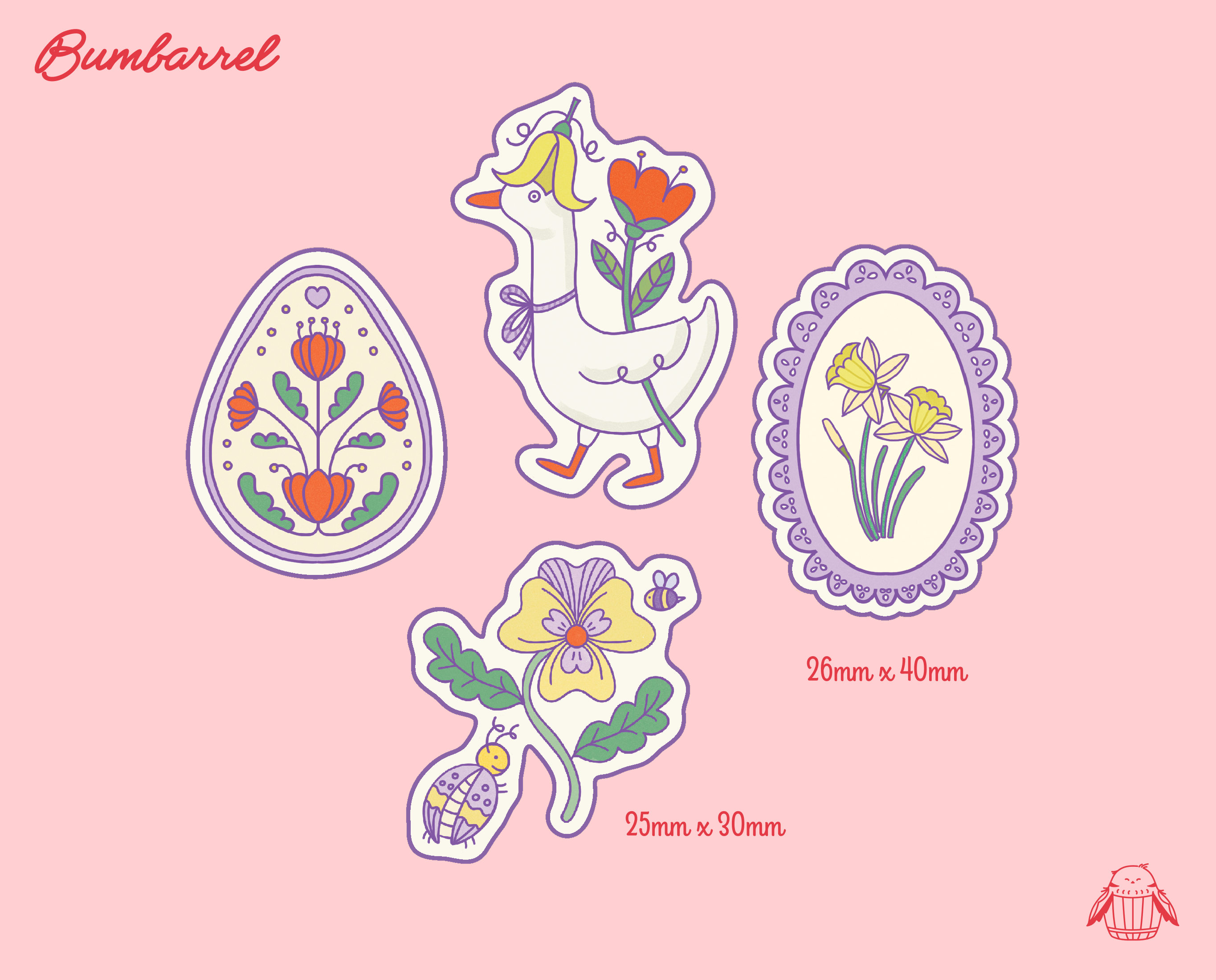 Spring Easter Folk Sticker Sheet Vol 3. | Colorful Planner Stickers