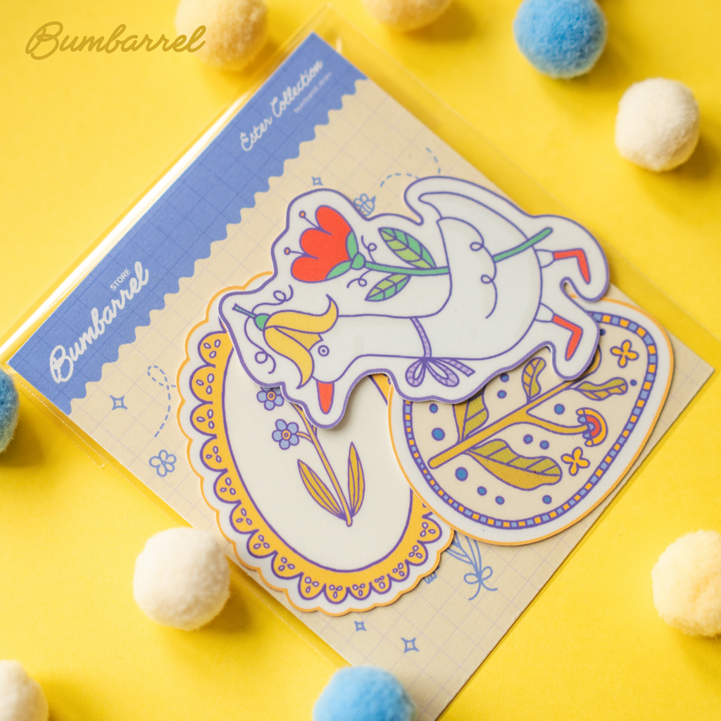 Big Spring Die-Cut Sticker Set | 3 Large Hand-Painted Decals in Gift Packaging