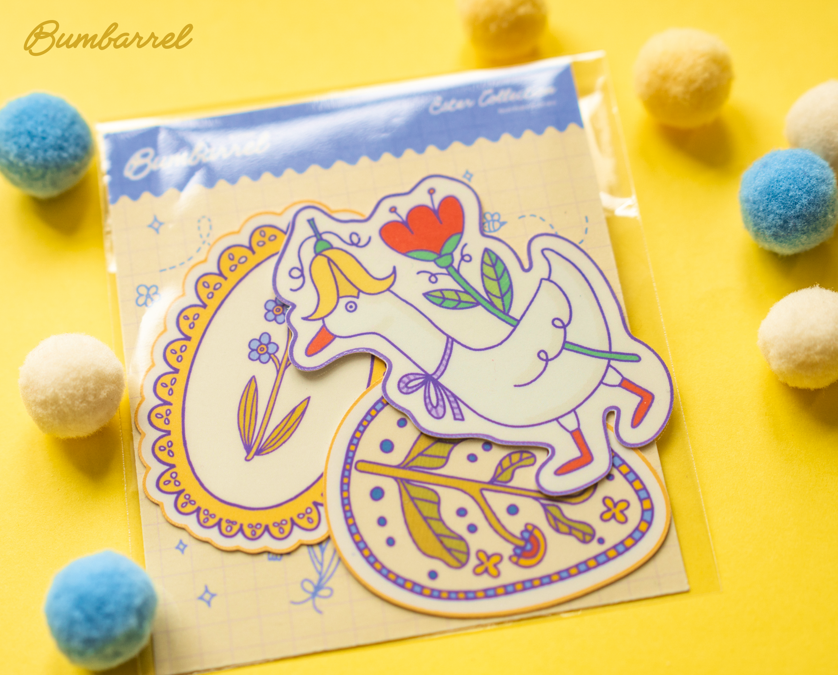 Big Spring Die-Cut Sticker Set | 3 Large Hand-Painted Decals in Gift Packaging