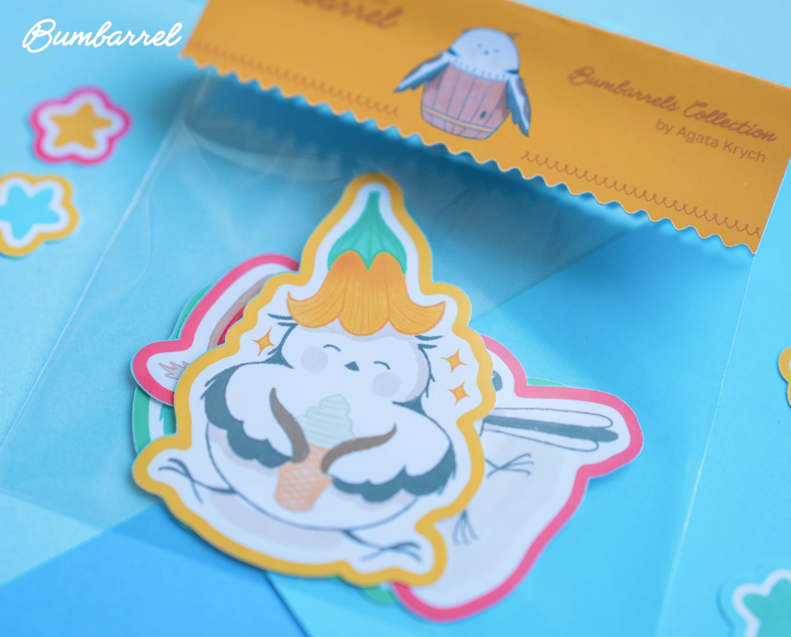 Three Bumbarrel Large Die-Cut Stickers Set