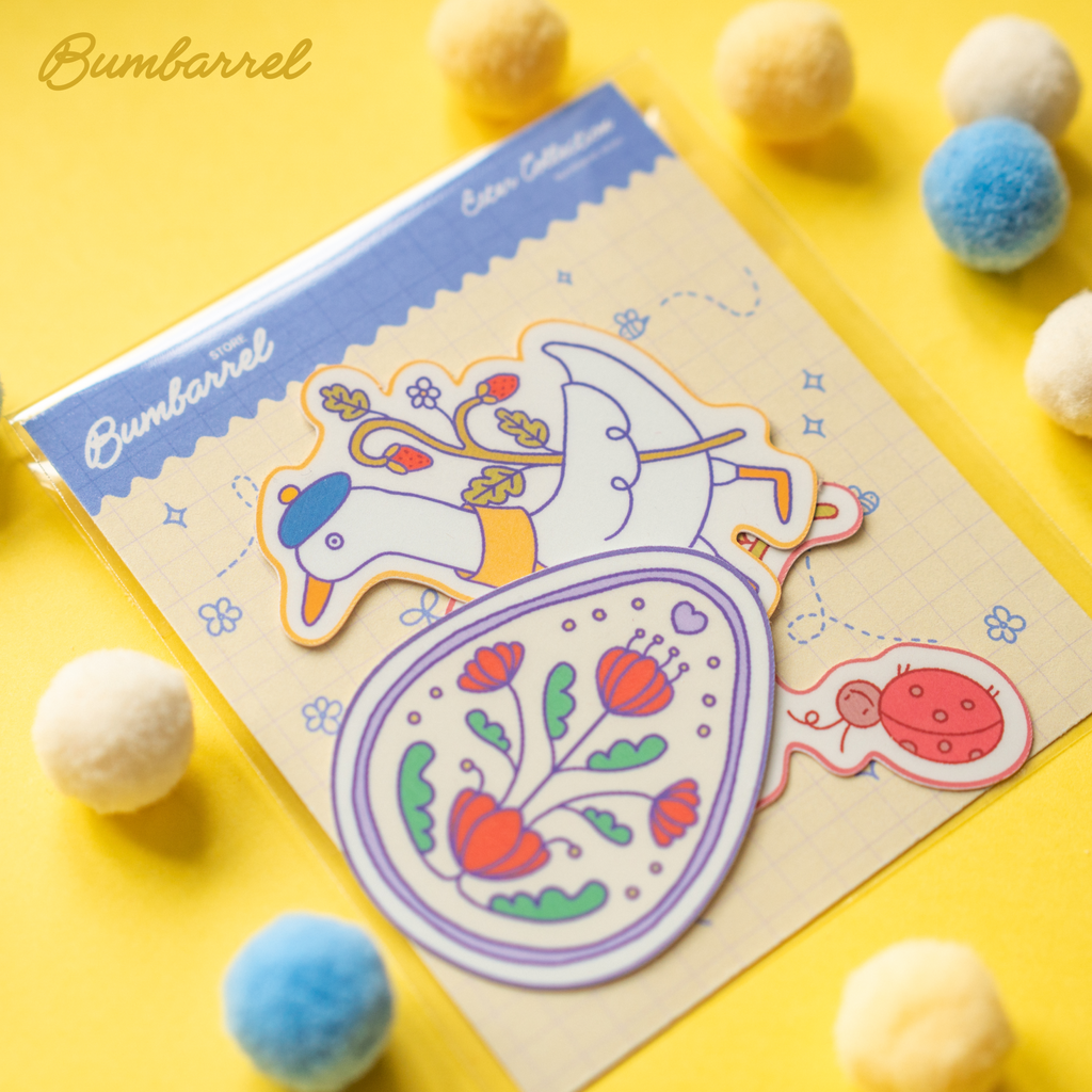 Big Spring Die-Cut Sticker Set | 3 Large Hand-Painted Decals in Gift Packaging