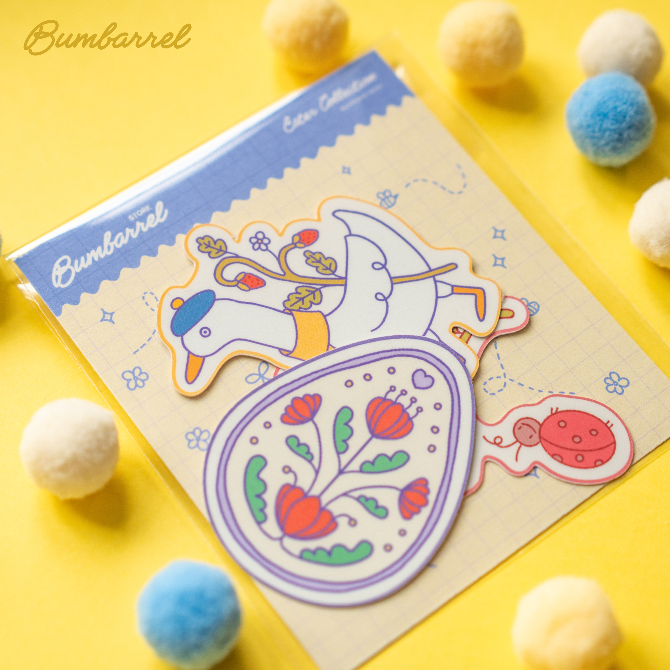 Big Spring Die-Cut Sticker Set | 3 Large Hand-Painted Decals in Gift Packaging