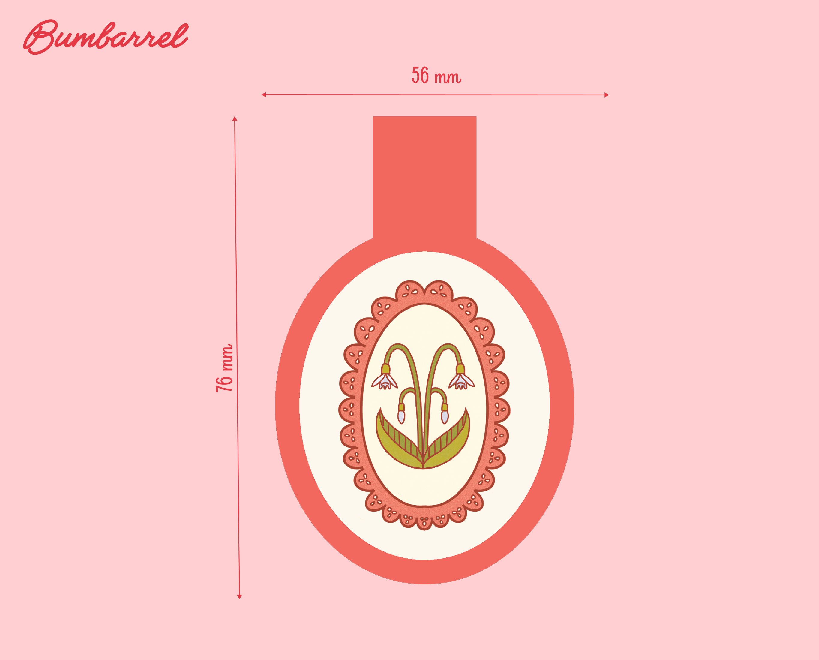 Snowdrop Frame Bookmark | Hand-Painted Art