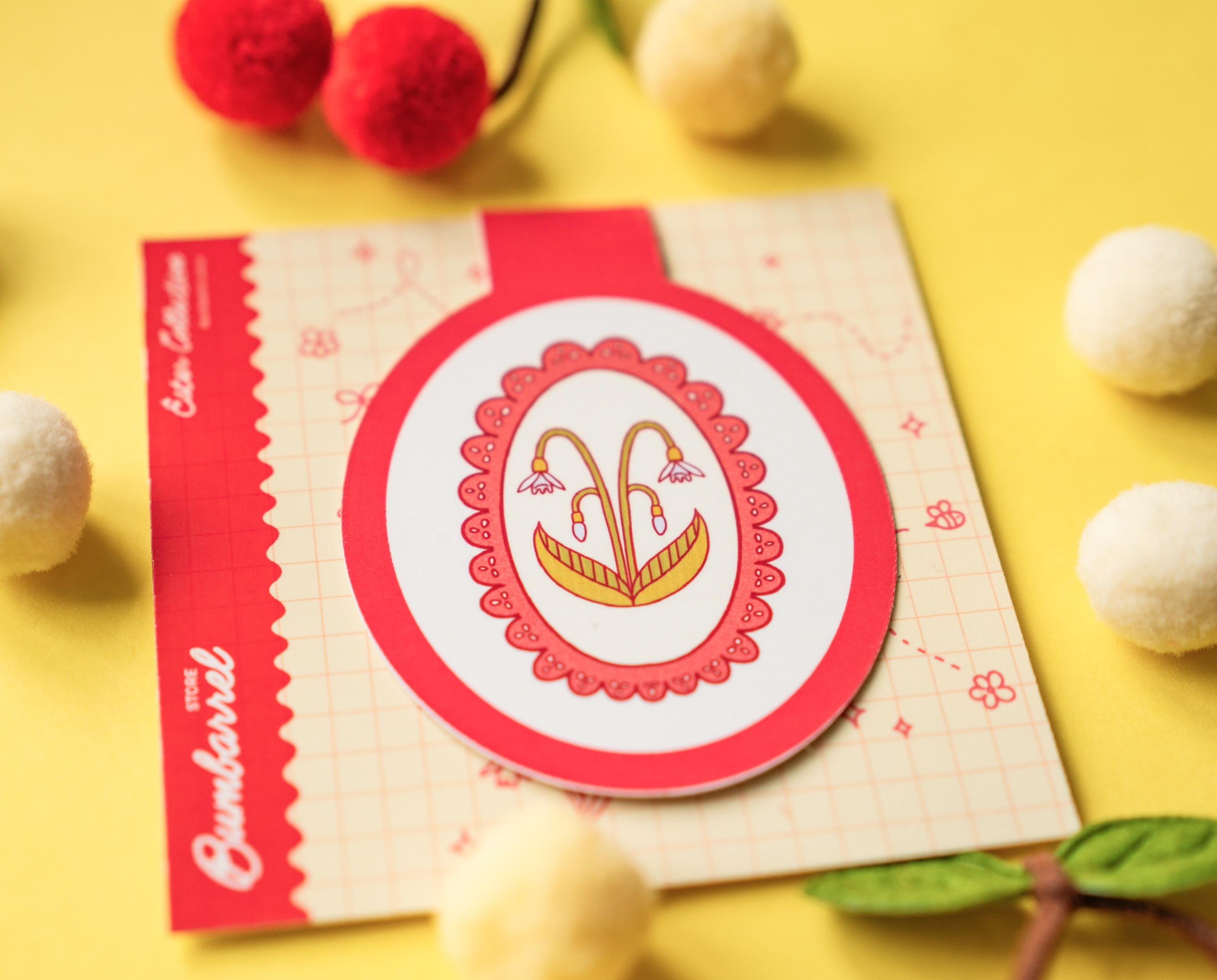 Snowdrop Frame Bookmark | Hand-Painted Art