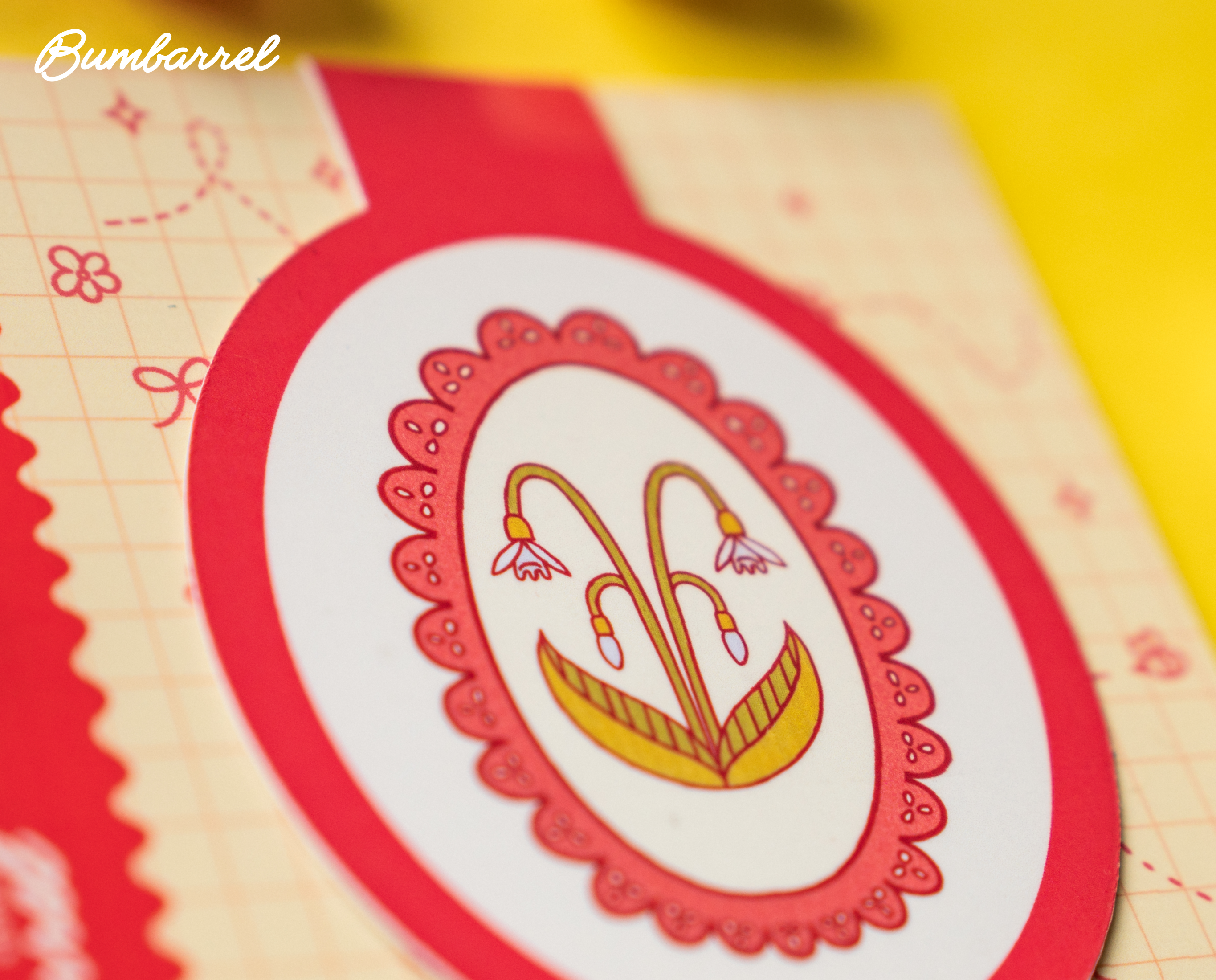 Snowdrop Frame Bookmark | Hand-Painted Art