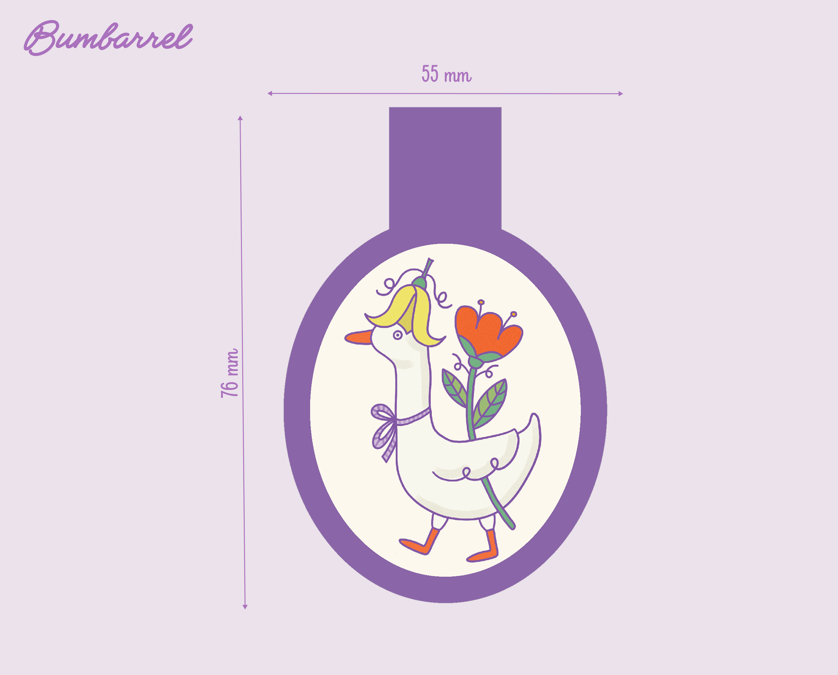 Goose with Spring Flowers Bookmark | Hand-Painted Bird Art