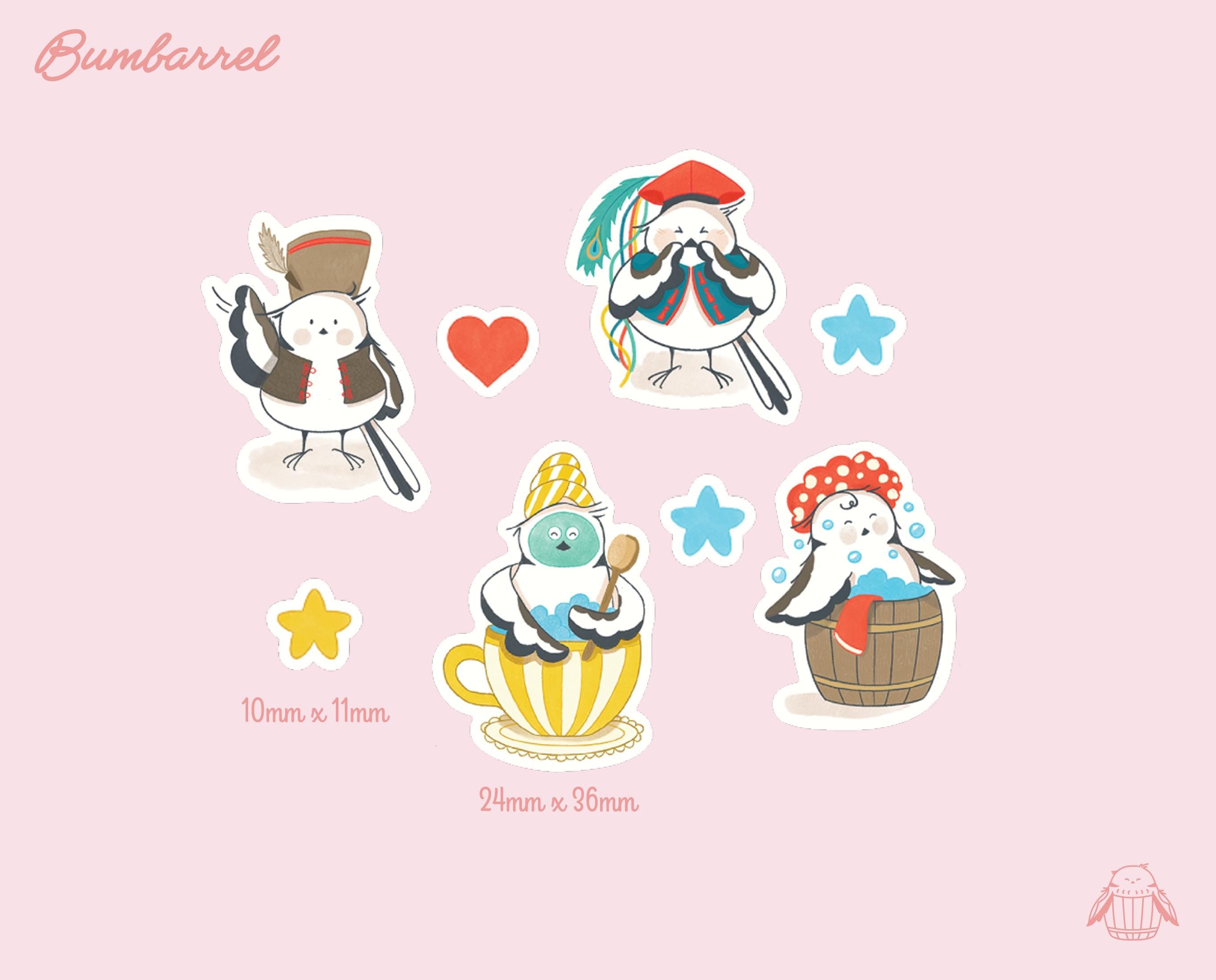 Bumbarrel Sticker Sheet - Vol. 2 - Cozy Bird Mascot Stickers