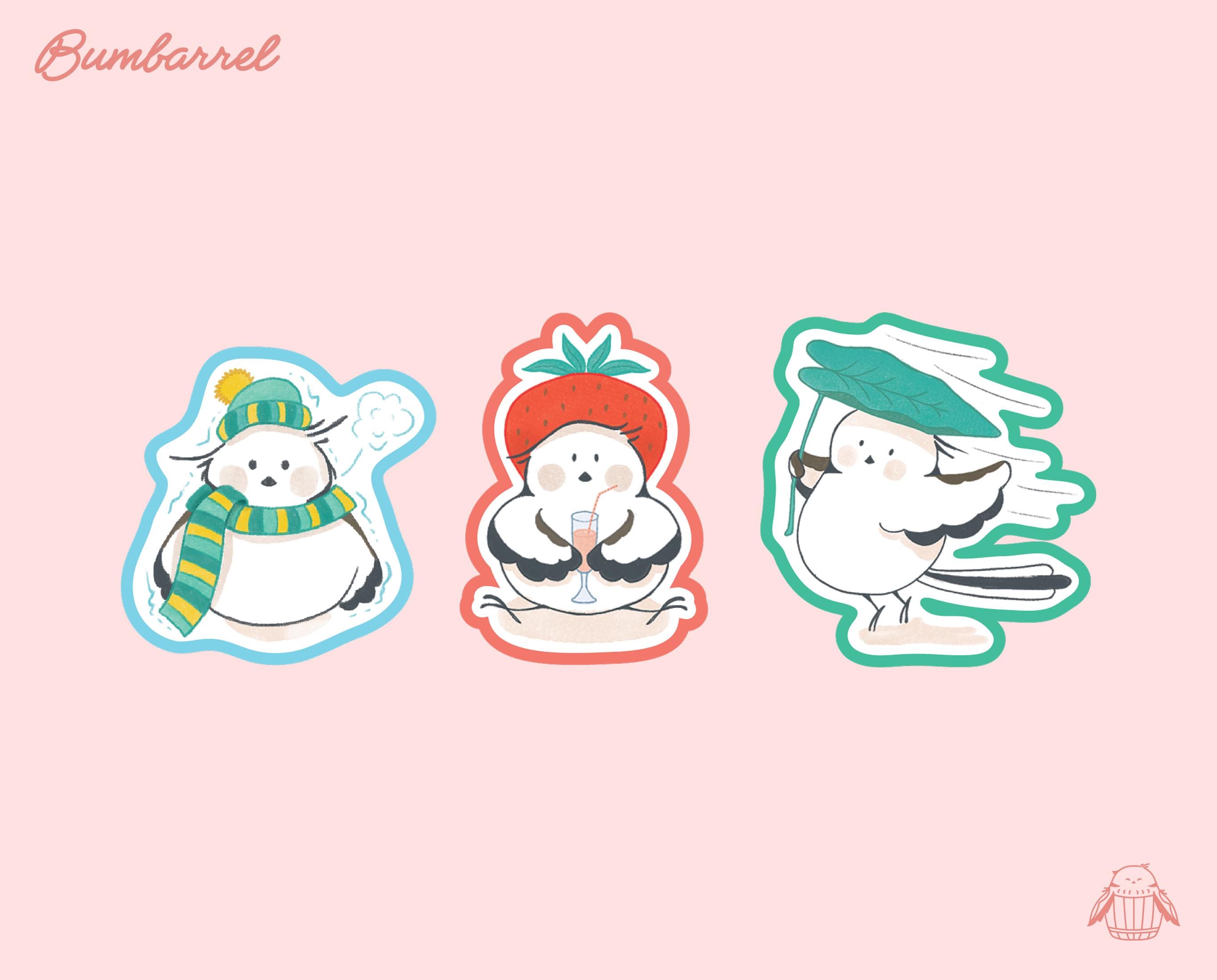 Three Bumbarrel Large Die-Cut Sticker Set