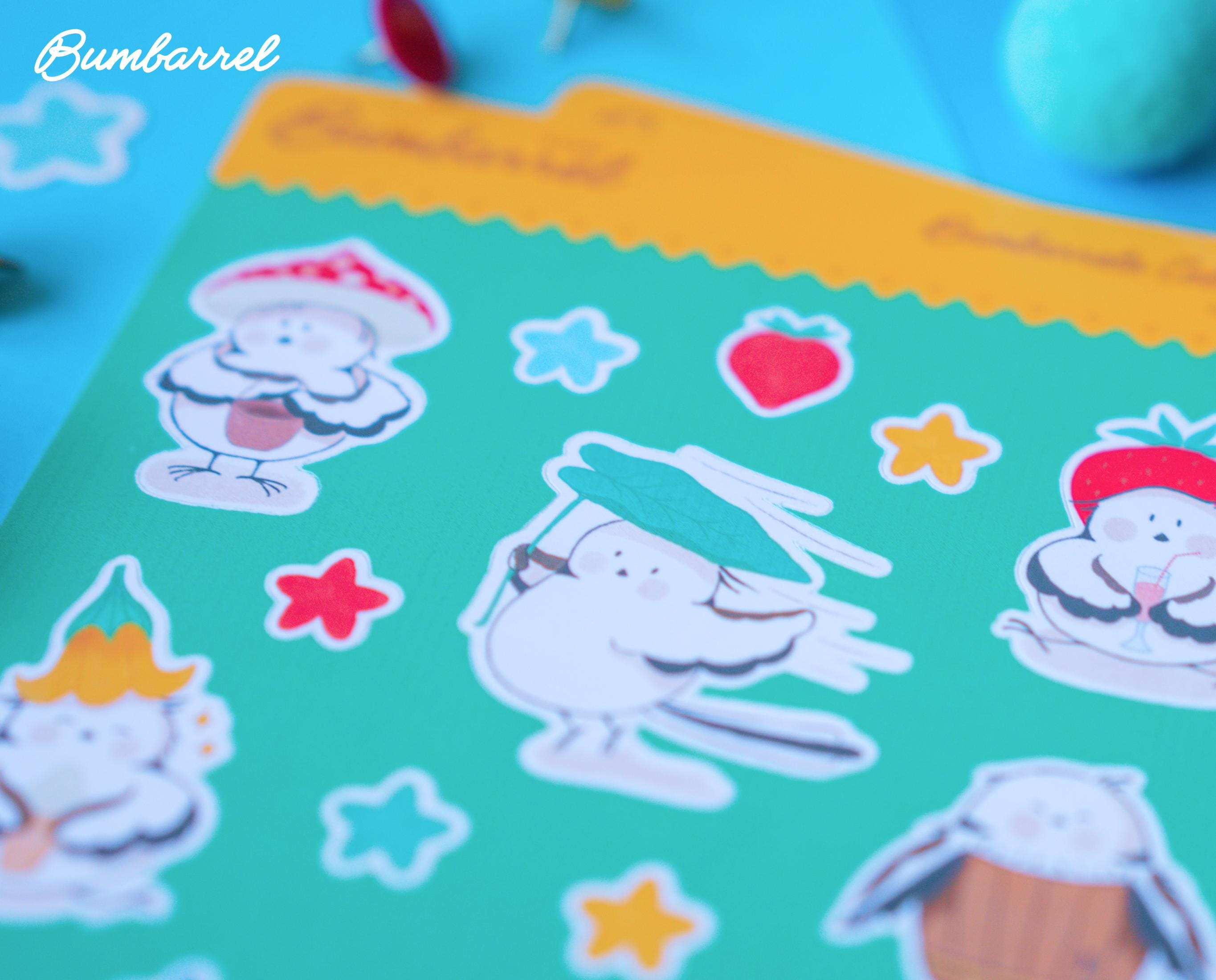 Bumbarrel Sticker Sheet - Vol. 1 - Cozy Bird Mascot Stickers