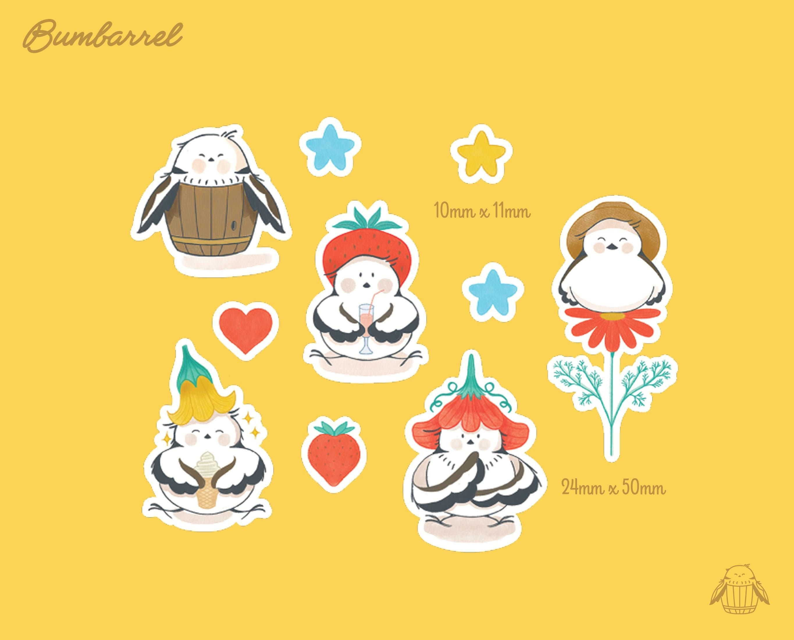 Bumbarrel Sticker Sheet - Vol. 1 - Cozy Bird Mascot Stickers