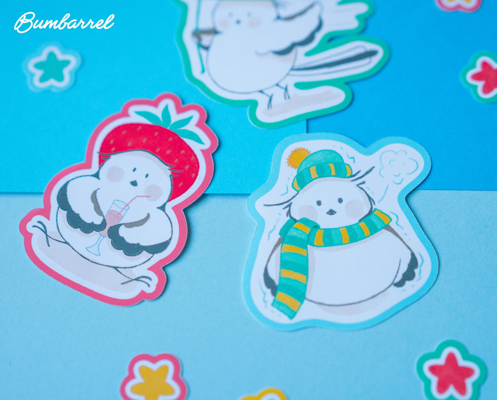 Three Bumbarrel Large Die-Cut Sticker Set