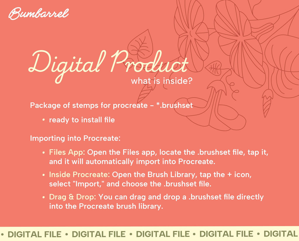 Birth Flowers Procreate Stamps: Hand-drawn Floral Designs