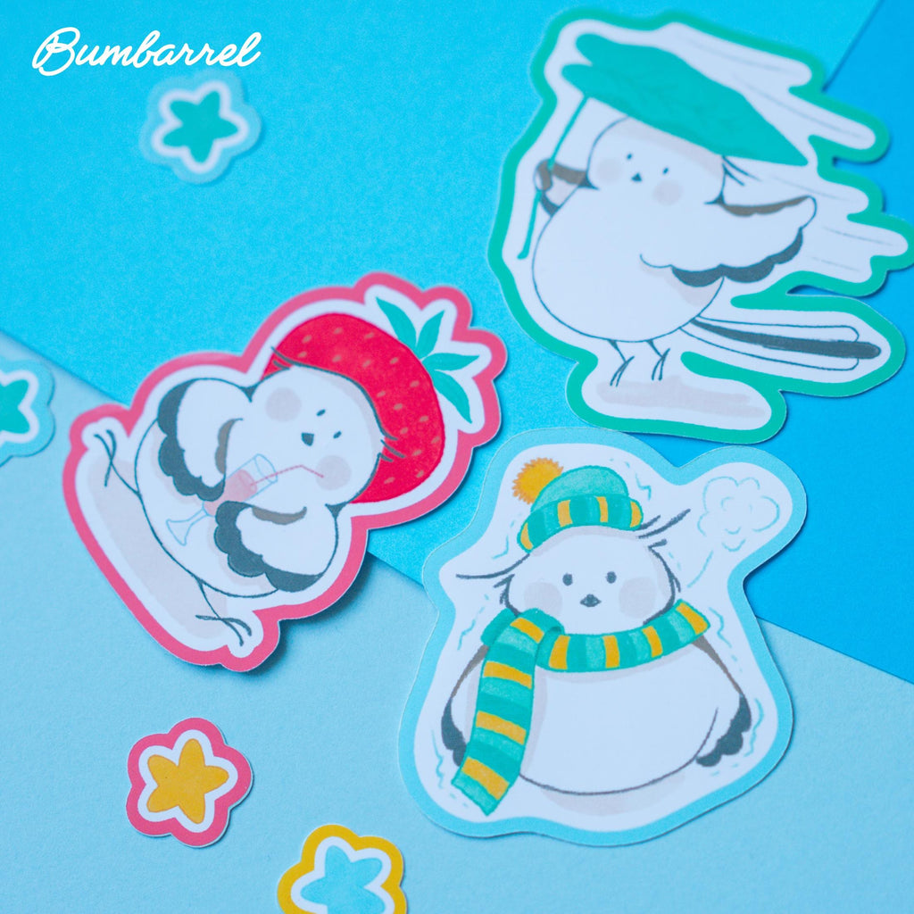 Three Bumbarrel Large Die-Cut Sticker Set