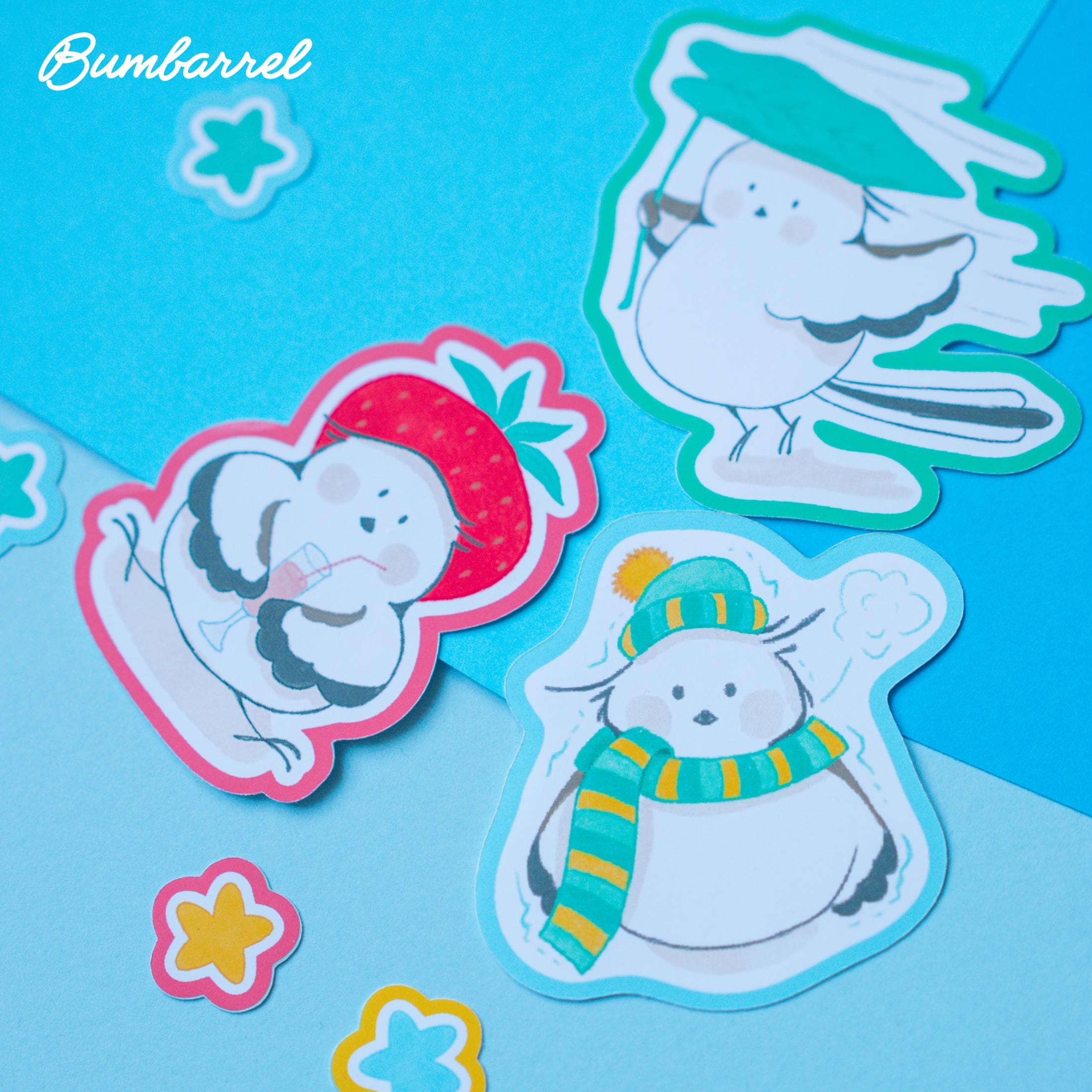Three Bumbarrel Large Die-Cut Sticker Set