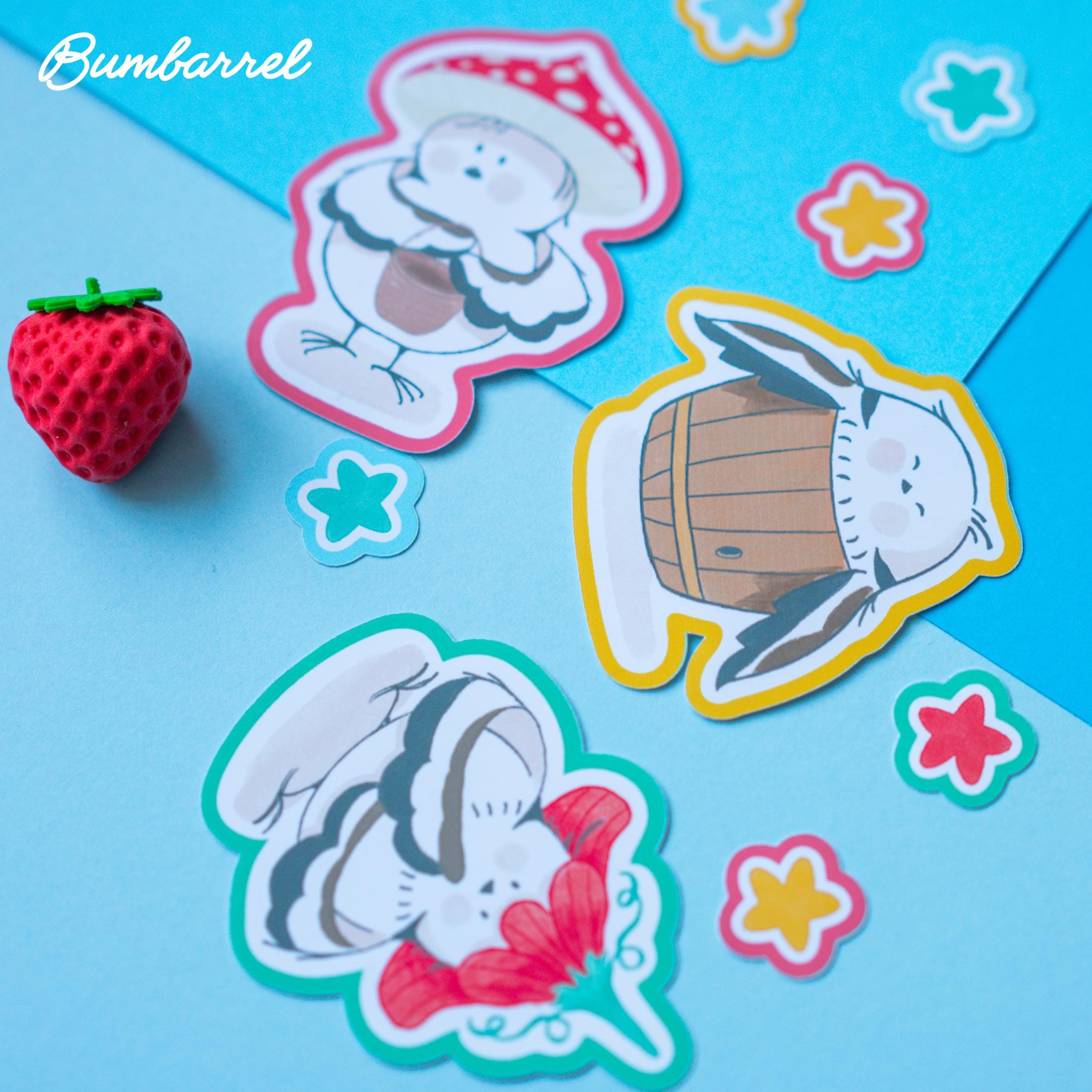 Three Bird Large Die-Cut Stickers Set