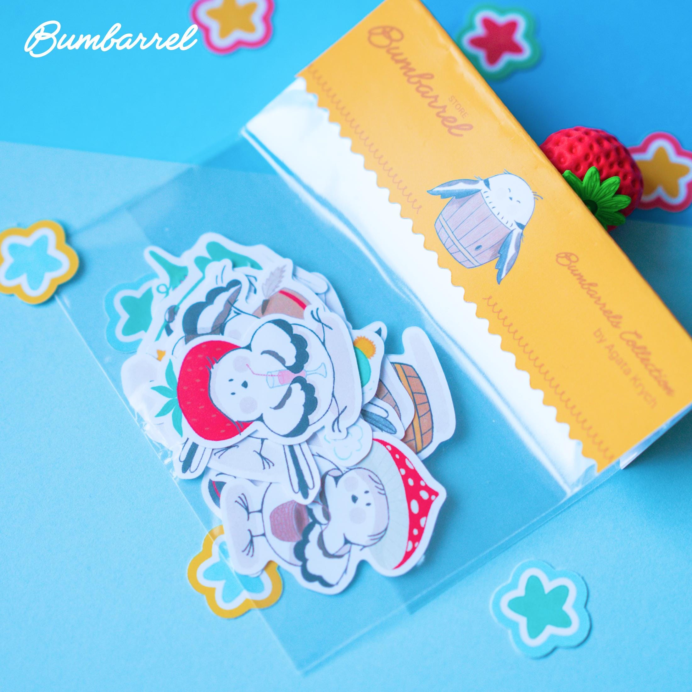 The Bumbarrel bundle | 19 Hand-Drawn Stickers, Complete Mascot Collection Vol. 1-3