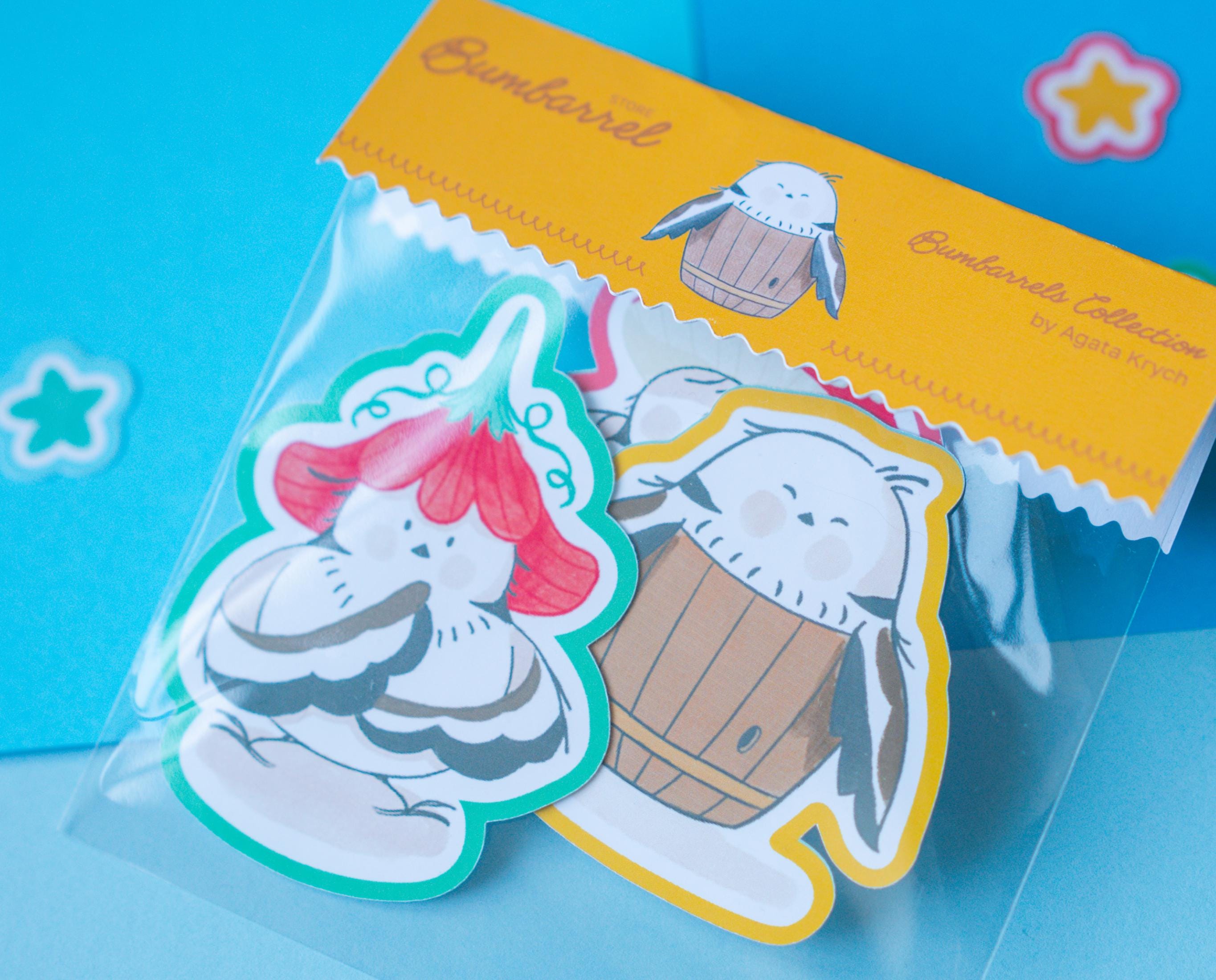 Three Bird Large Die-Cut Stickers Set