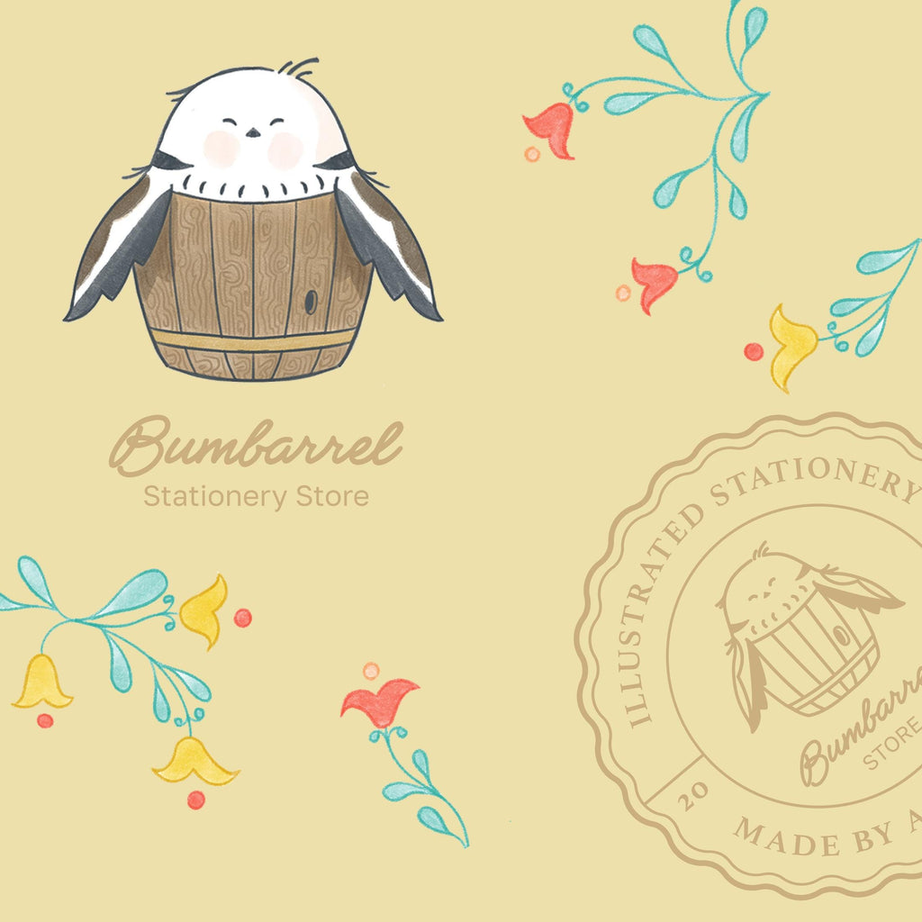 Bumbarrel Sticker Sheet - Vol. 1 - Cozy Bird Mascot Stickers