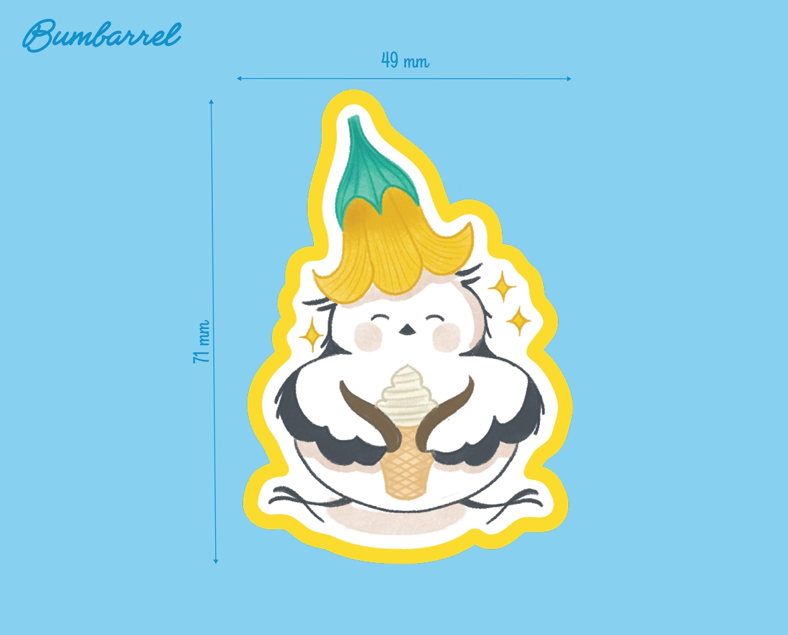 Three Bumbarrel Large Die-Cut Stickers Set