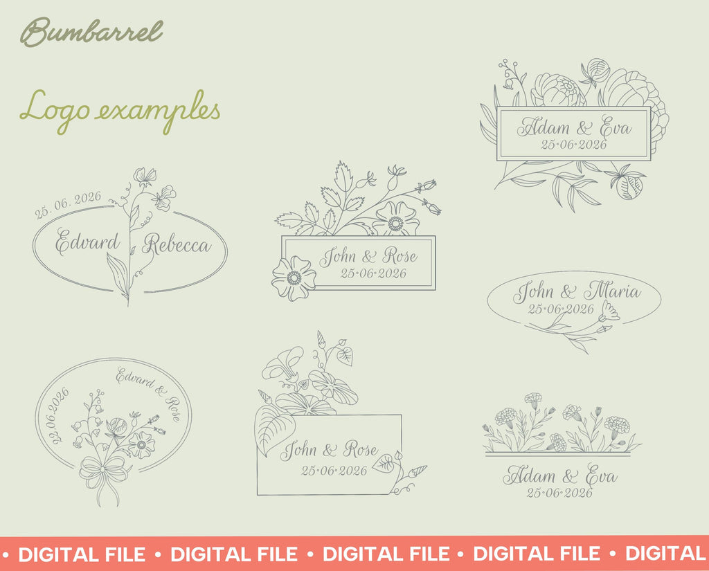 Birth Flower SVG and Procreate Stamps: Hand-drawn Floral Silhouettes