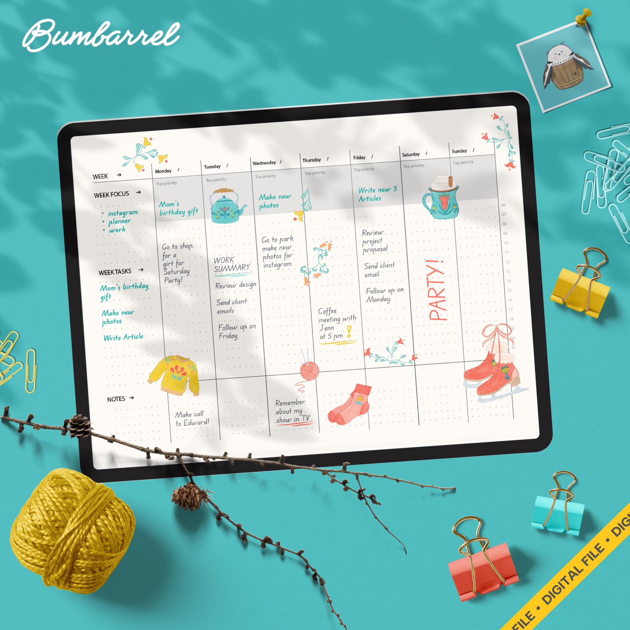 Hand-Painted Cottage Stickers for Ipad planner